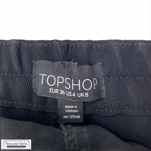 Topshop Black Trouser With White Lining - Picture 6 of 8